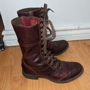 Timberland Savin Hill Red Zip Up Calf Boots